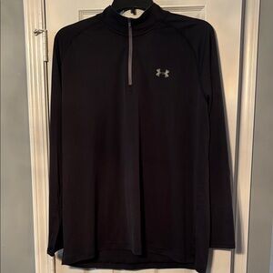 Under Armour Loose HeatGear Black 1/4 Zip  Velocity Track Jacket Shirt